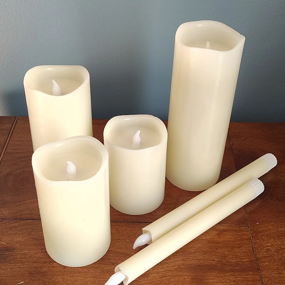 Flameless Candles 6 Piece Set With Remote, Kid Safe, Cozy & Convenient - Picture 3 of 5